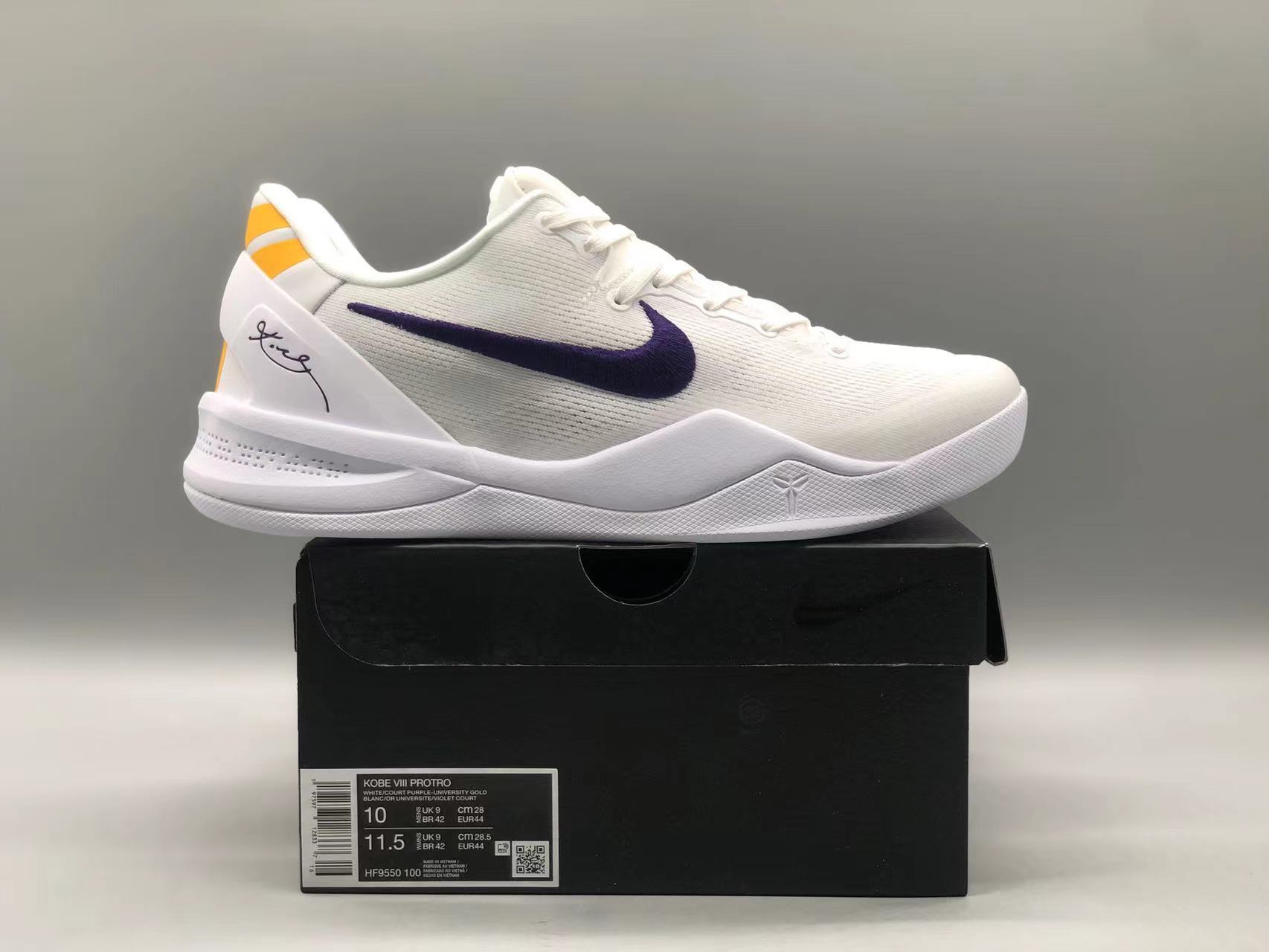 Nike Kobe 8 Protro Lakers Home HF9550-100 Size: 40-48.5