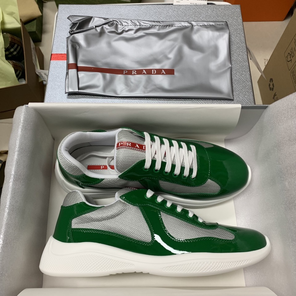 Prada America's Cup sneakers Low Top Green Silver Size: 35-47