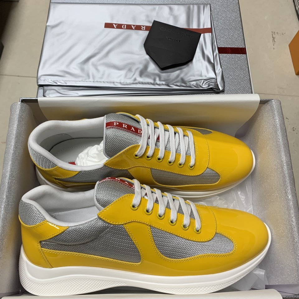 Prada America's Cup sneakers Low Top Gold Silver Size: 35-47