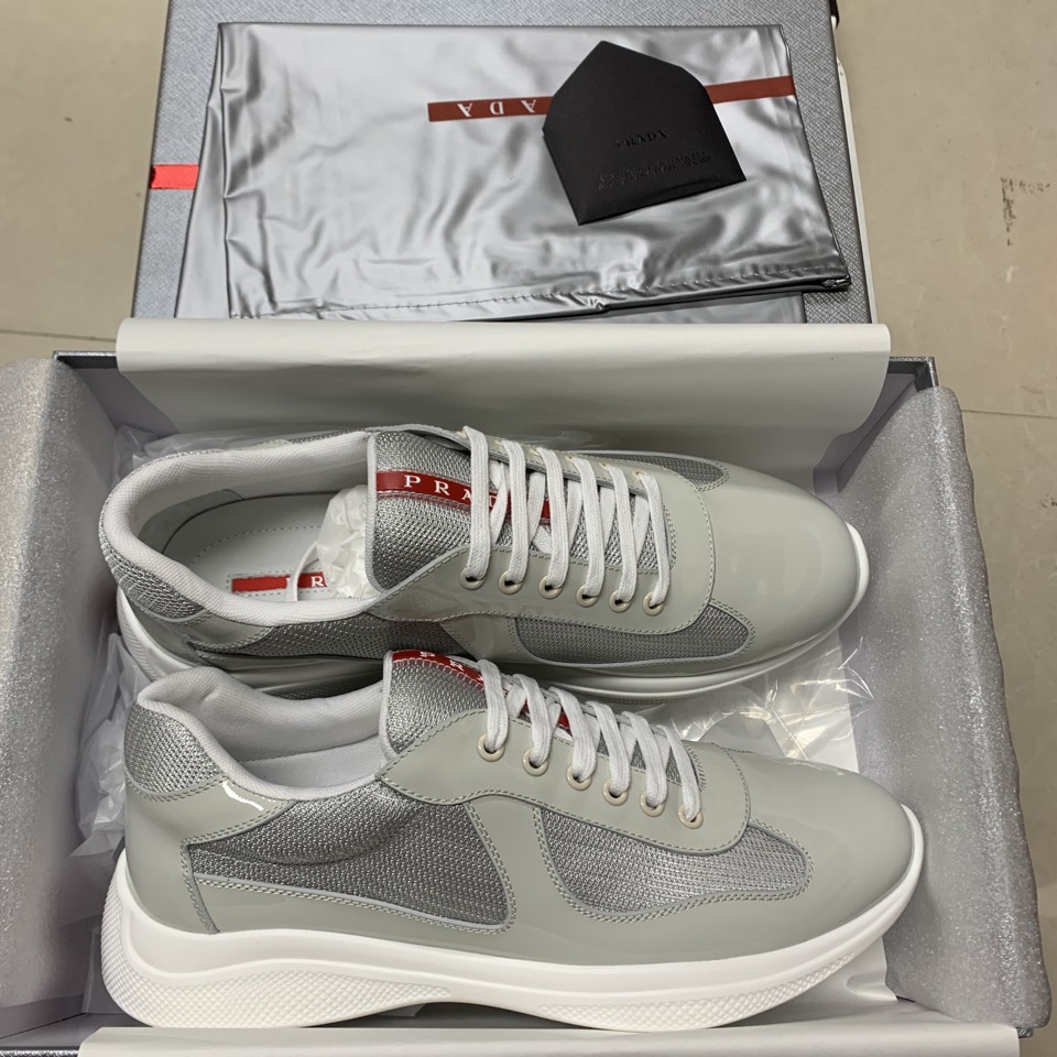 Prada America's Cup sneakers Low Top Grey Silver Size: 35-47