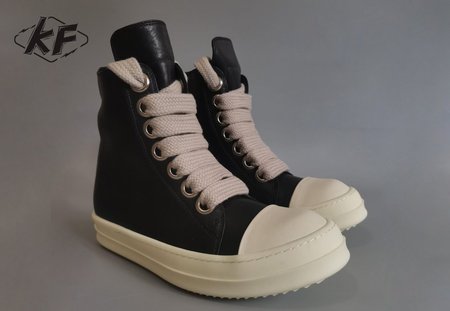 RICK OWENS Black Customized Zip Sneakers Size 35-45